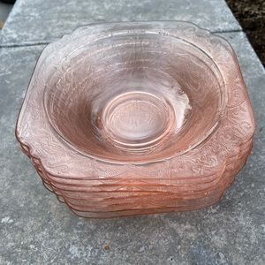 Vintage Pink Madrid depression glass (reproduction)
